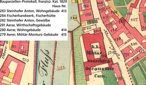 Parzelle 283 am franzisz. Kataster - 1829